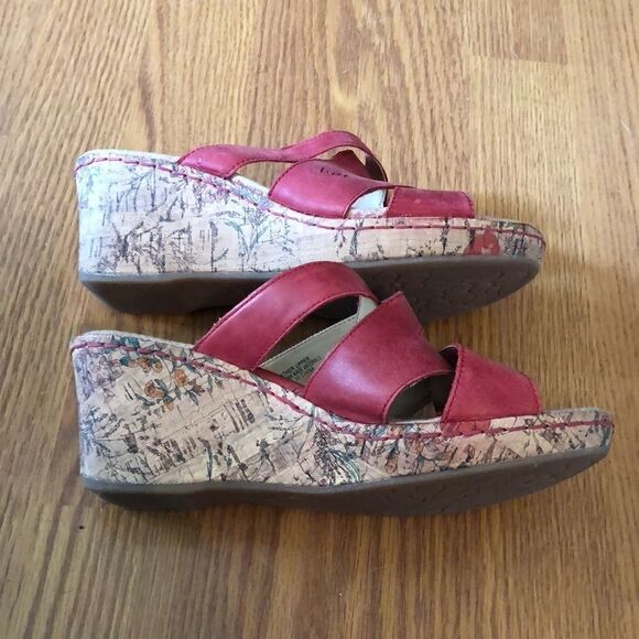 Boc red leather wedges sz 39 - Picture 4 of 7